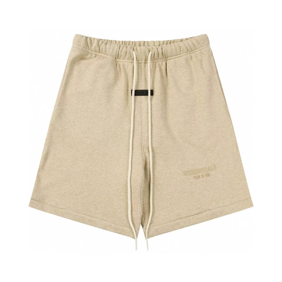 Fear Of God Essentials Oatmeal Tonal Mini Logo Fleece Sweat Shorts