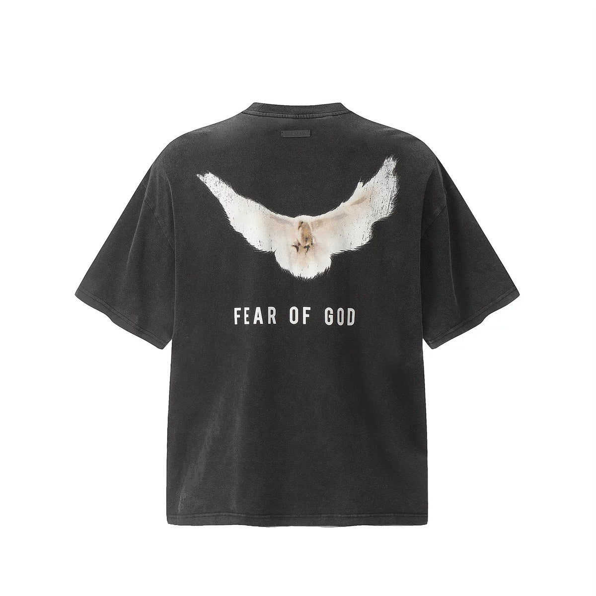 FEAR OF GOD Washed Black Dove Graphic Oversized Tee