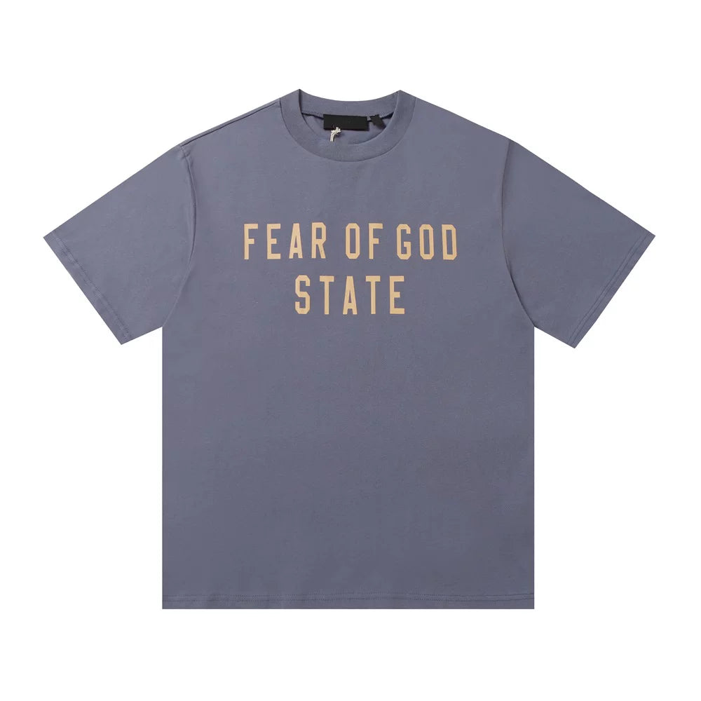 Fear Of God State Dusty Blue Heavyweight Cotton T‑Shirt