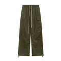 Fear of God Essentials Olive Nylon Cargo Wide‑Leg Pants