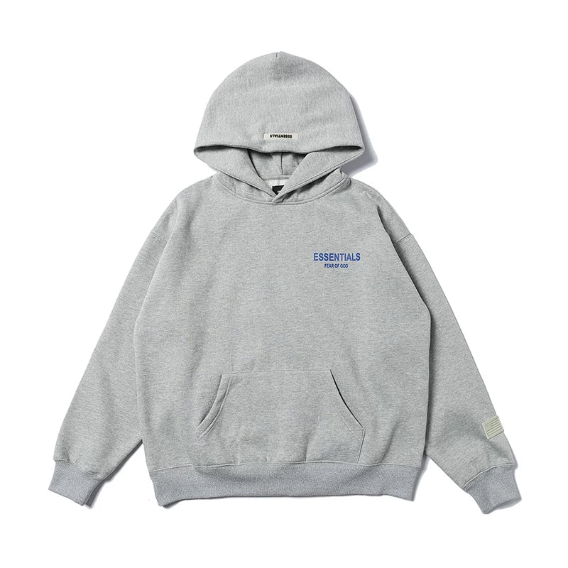 Fear Of God Heather Grey Crenshaw Embroidered Oversized Pullover Hoodie