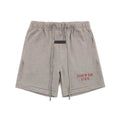 Fear Of God State Light Heather Grey Cotton Sweat Shorts | Red Print