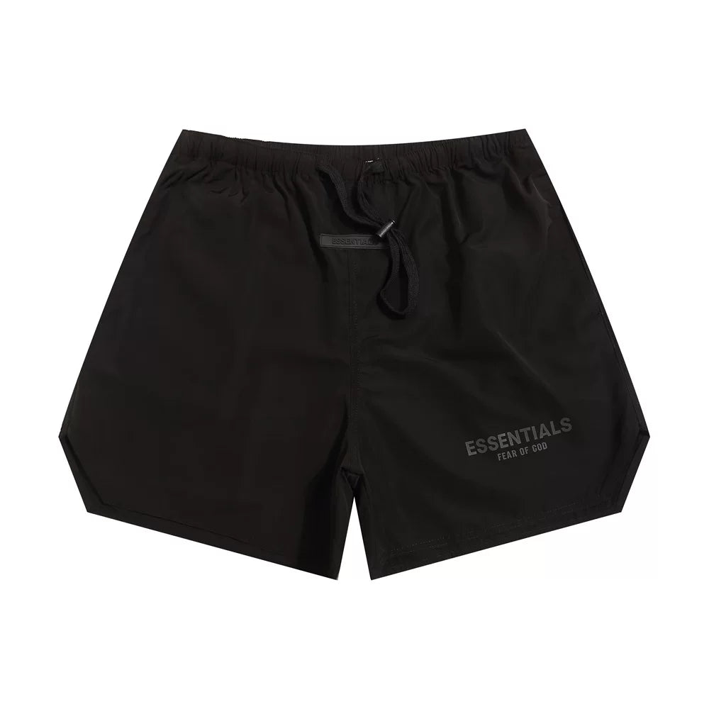Essentials Black Nylon Board Shorts