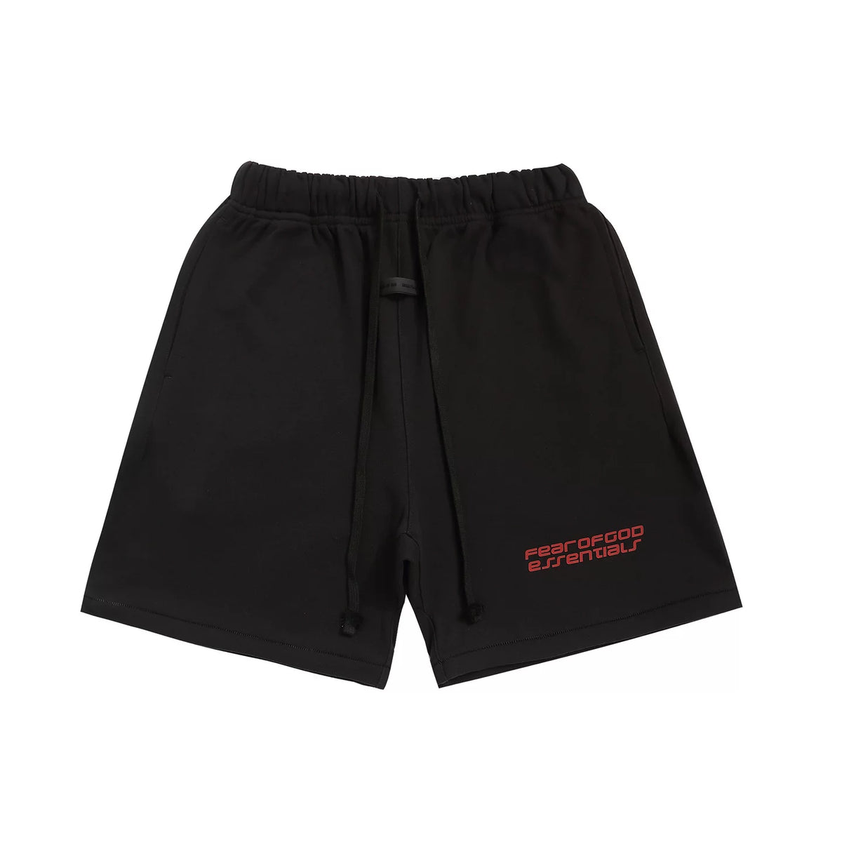 Fear of God Essentials Red Futuristic Font French Terry Sweat Shorts