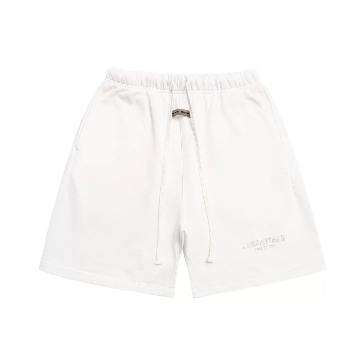 Fear Of God Essentials Off‑White Mini Logo Fleece Sweat Shorts