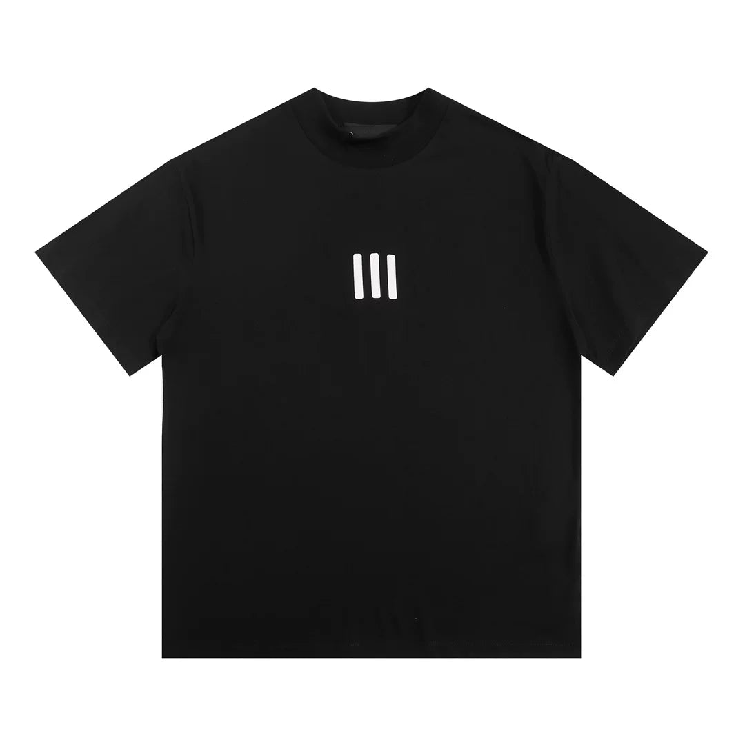 Essentials Fear Of God Black Three‑Strip Mock Neck T‑Shirt