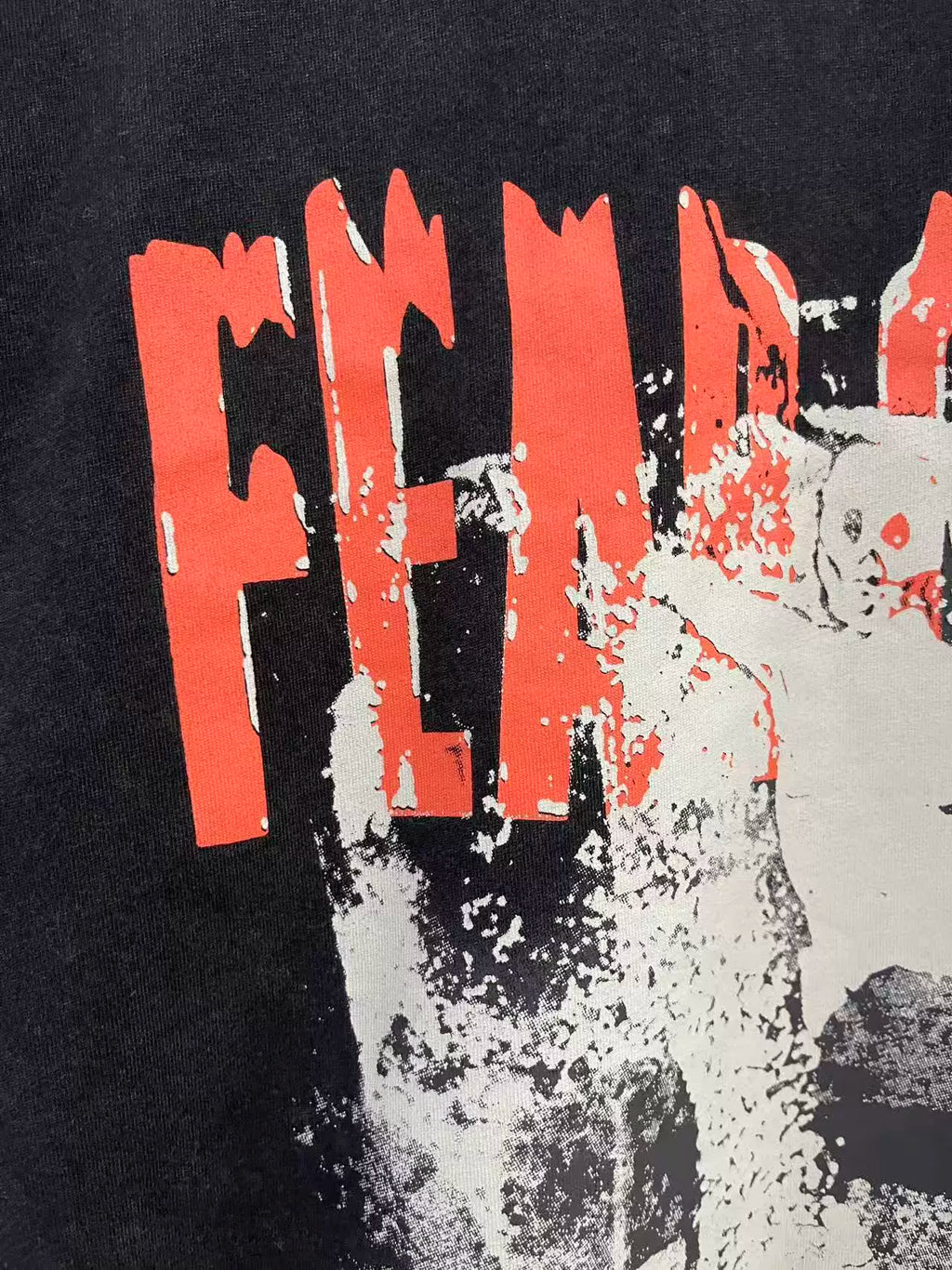 FEAR OF GOD Washed Black Vintage Graphic Oversized Long Sleeve Tee