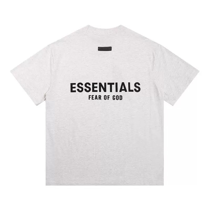 Fear Of God Essentials Oatmeal Heather Mini Left‑Chest Logo Cotton T‑Shirt