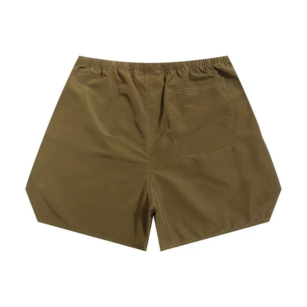 Essentials Olive Green Nylon Board Shorts