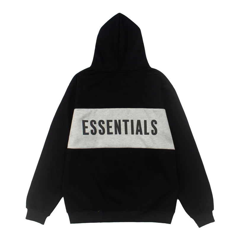 Fear Of God Oversized Pullover Hoodie Black Grey Streetwear Sweatshirt