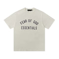 Fear Of God Essentials Cream Crew Neck Tee Arch Black Logo Short Sleeve