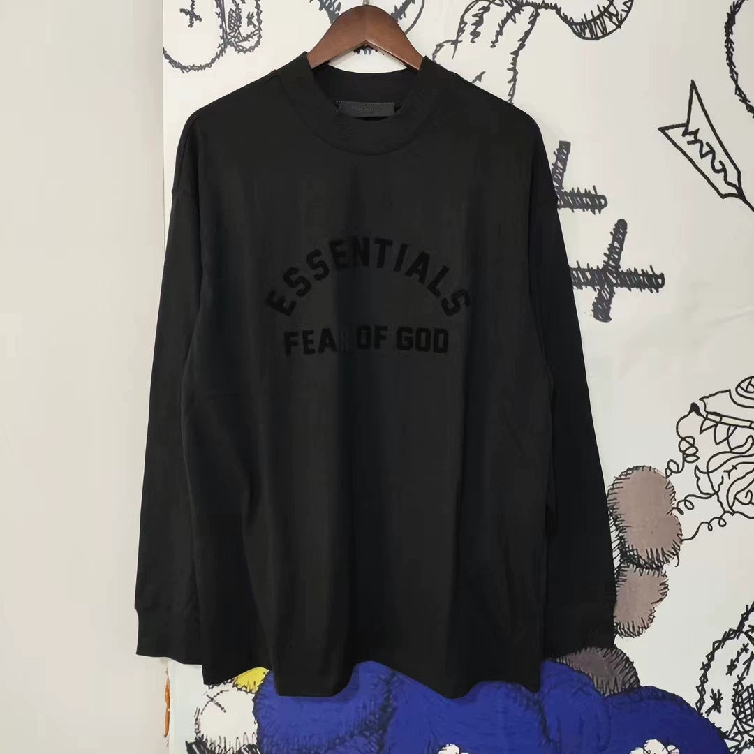 Fear of God Essentials Curved Logo Long‑Sleeve Tee