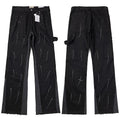 Gallery Dept. Paint Splatter & Contrast Panel Black Cargo Pants