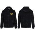 Gallery Dept Black Marble Tie‑Dye Yellow Logo Full Zip Up Hoodie