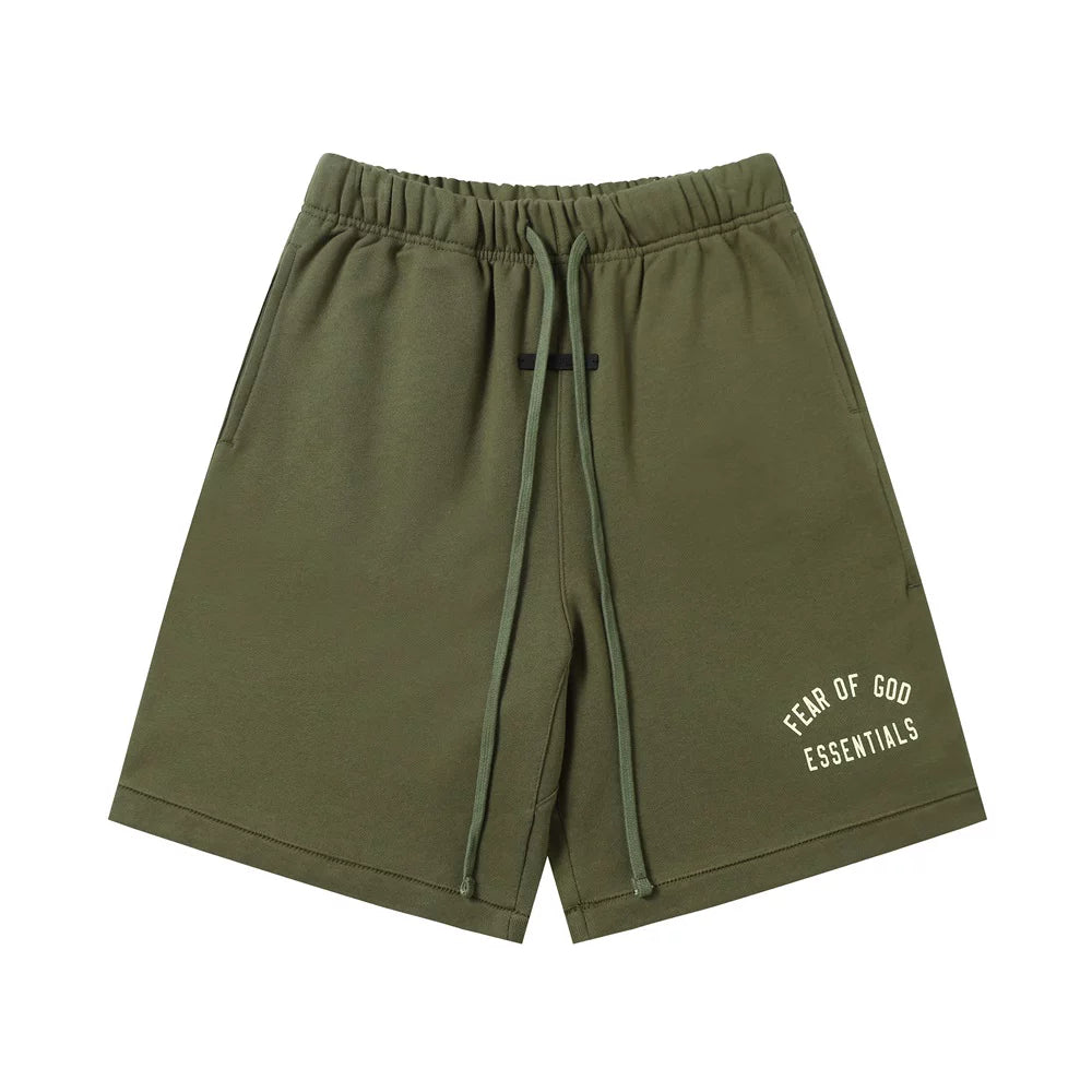 Fear Of God Essentials Olive Arc Logo Fleece Sweat Shorts