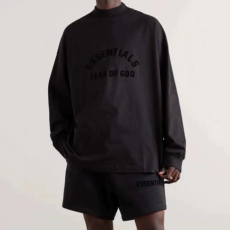 Fear of God Essentials Curved Logo Long‑Sleeve Tee