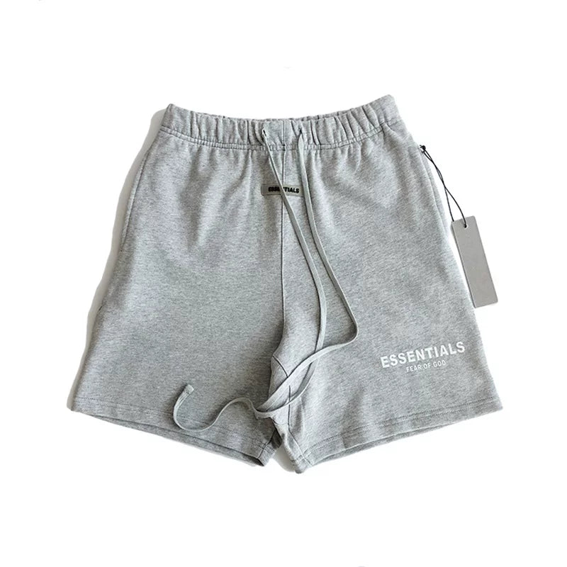 FEAR OF GOD Heather Grey Unisex Logo Print Cotton Sweat Shorts