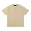 Fear Of God Essentials Oatmeal Heather Crew Neck Tee Tonal Mini Chest Logo Short Sleeve