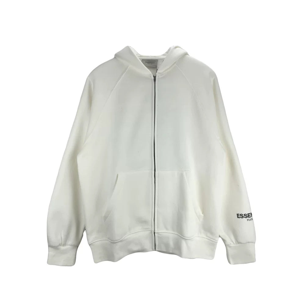 FEAR OF GOD ESSENTIALS Off‑White Oversized Full‑Zip Raglan Fleece Hoodie