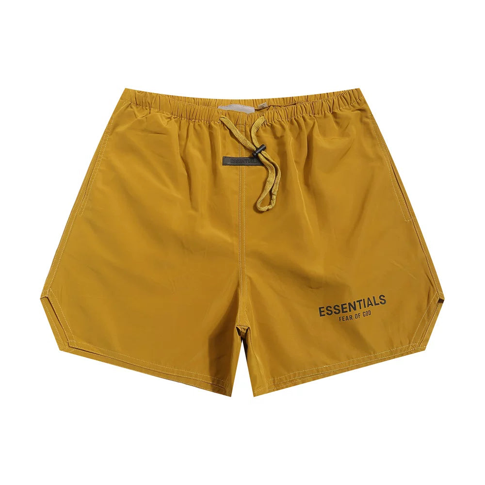 Essentials Mustard Yellow Nylon Board Shorts