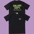 Gallery Dept. Hollywood Logo Short Sleeve T-Shirt - Black/Neon Green
