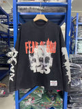FEAR OF GOD Washed Black Vintage Graphic Oversized Long Sleeve Tee