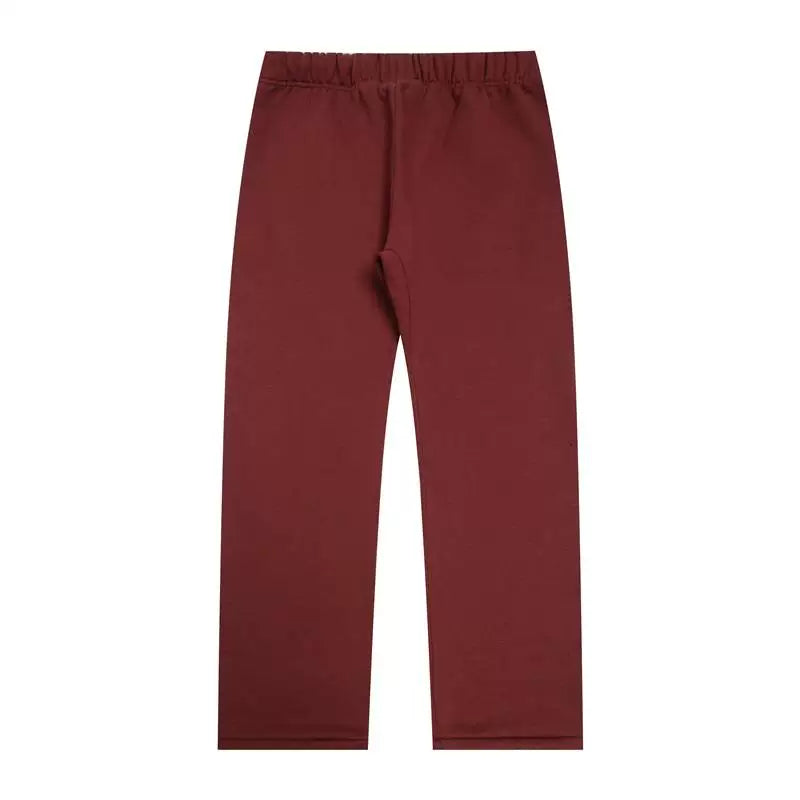 FOG Burgundy Logo Straight‑Leg Heavy Fleece Sweatpants