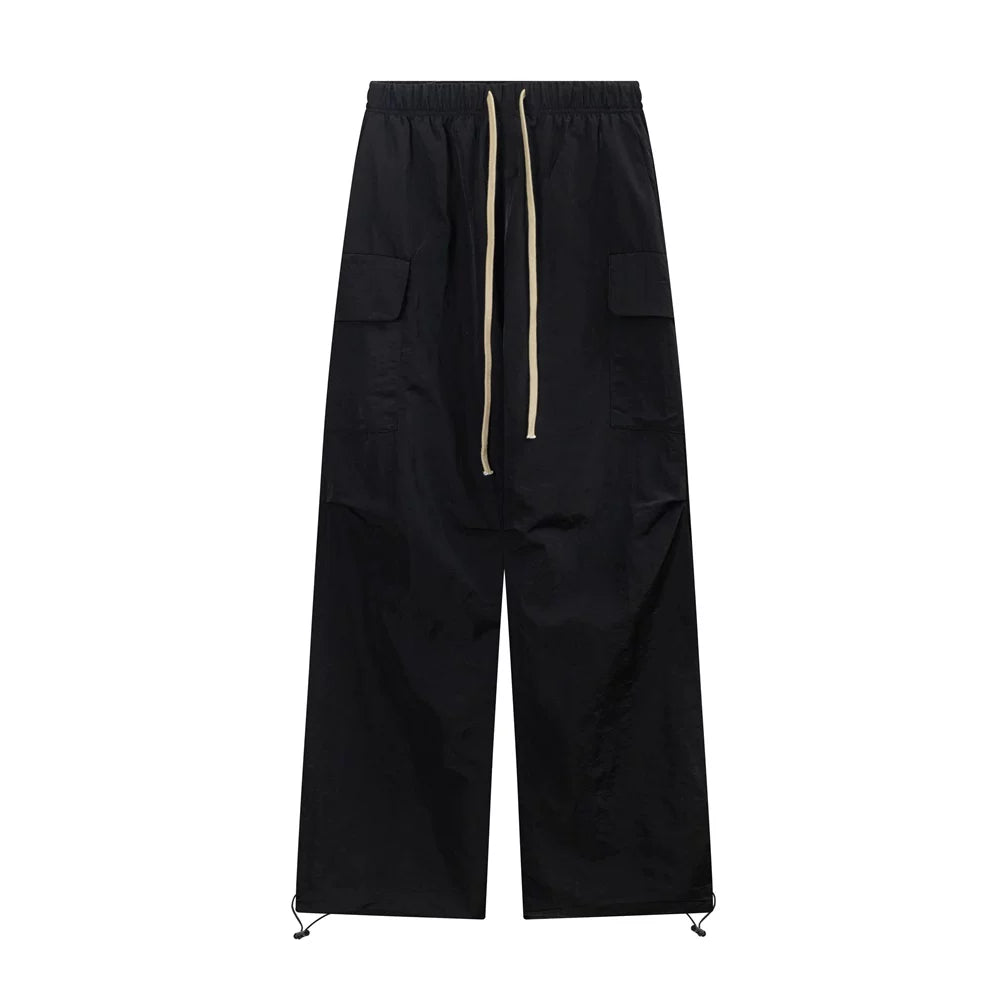 Fear of God Essentials Black Nylon Cargo Wide‑Leg Pants