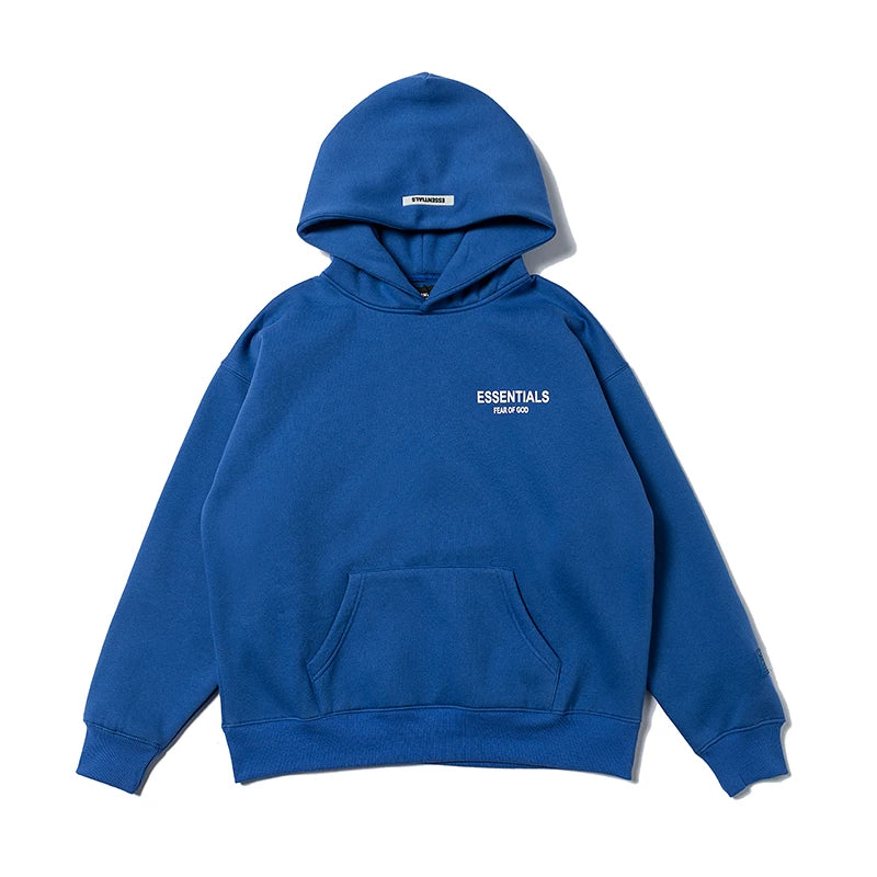 Fear Of God Cobalt Blue Crenshaw Embroidered Oversized Pullover Hoodie