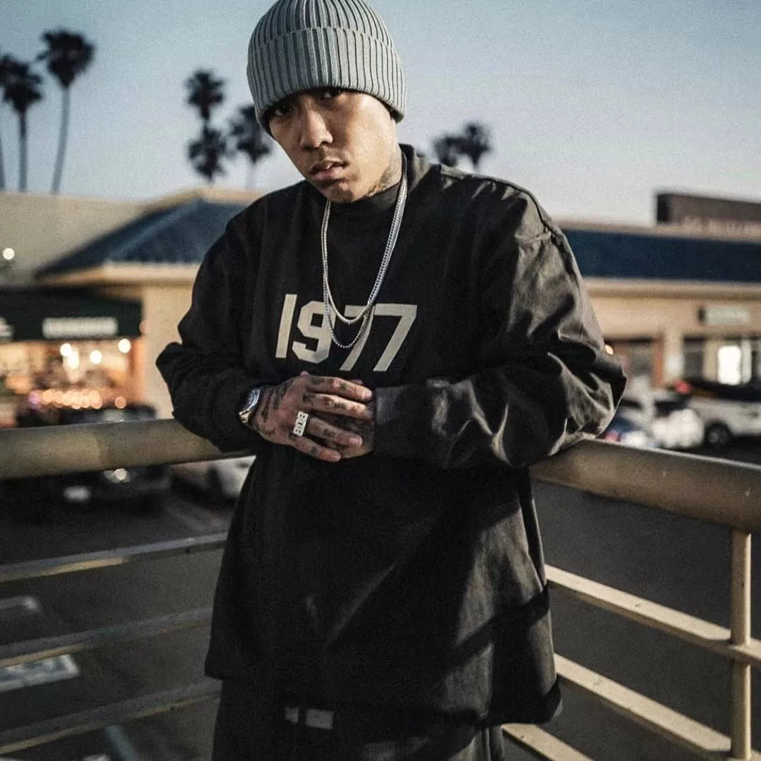 Fear of God Essentials 1977 Mock Neck Long‑Sleeve Tee