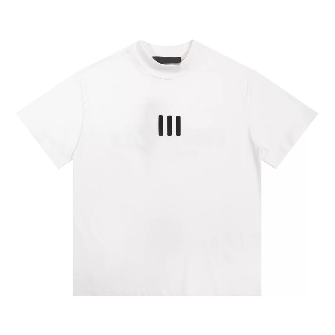 Essentials Fear Of God White Three‑Strip Mock Neck T‑Shirt