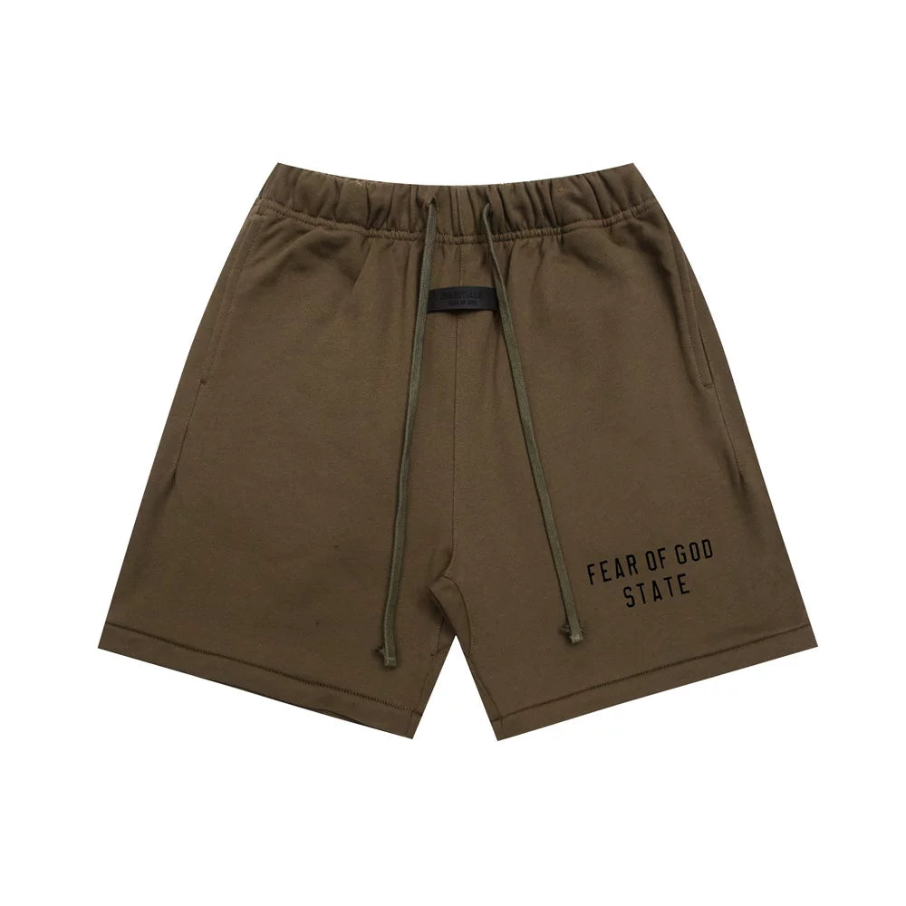 Fear Of God State Olive Green Cotton Sweat Shorts