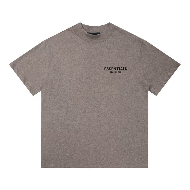 Fear Of God Essentials Dark Heather Grey Mini Left‑Chest Logo Cotton T‑Shirt