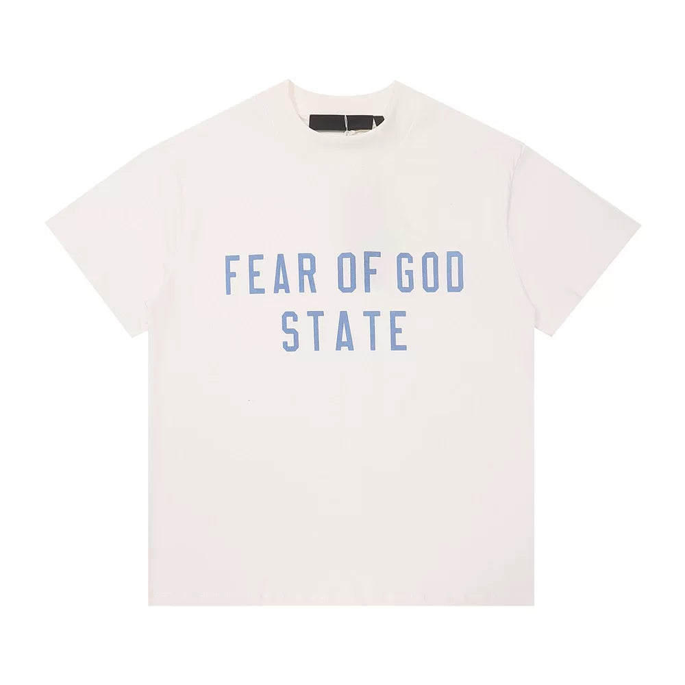 Fear Of God State Off‑White Mock Neck T‑Shirt | Blue Print