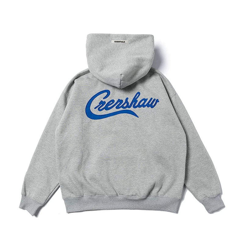 Fear Of God Heather Grey Crenshaw Embroidered Oversized Pullover Hoodie