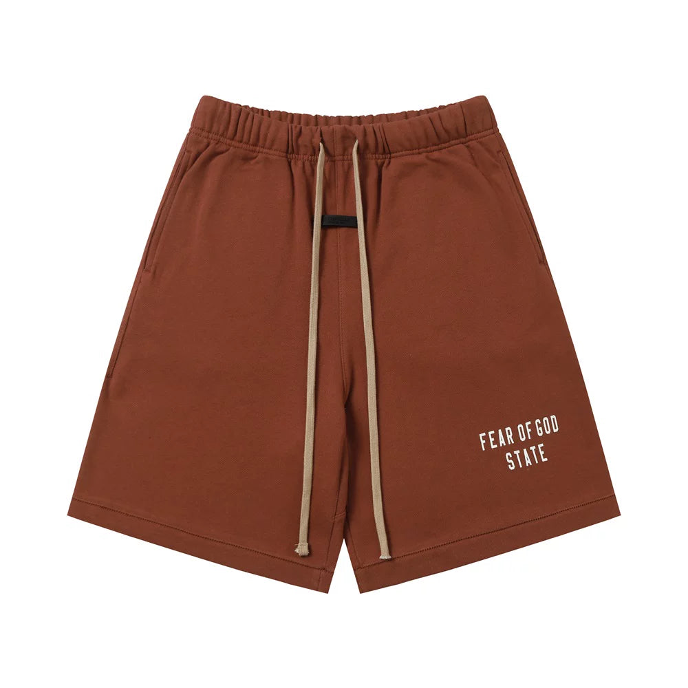 Fear Of God State Rust Brown Heavyweight Fleece Sweat Shorts