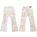 Gallery Dept. Pleated Multi-Color Paint Splatter Off-White Cargo Pants