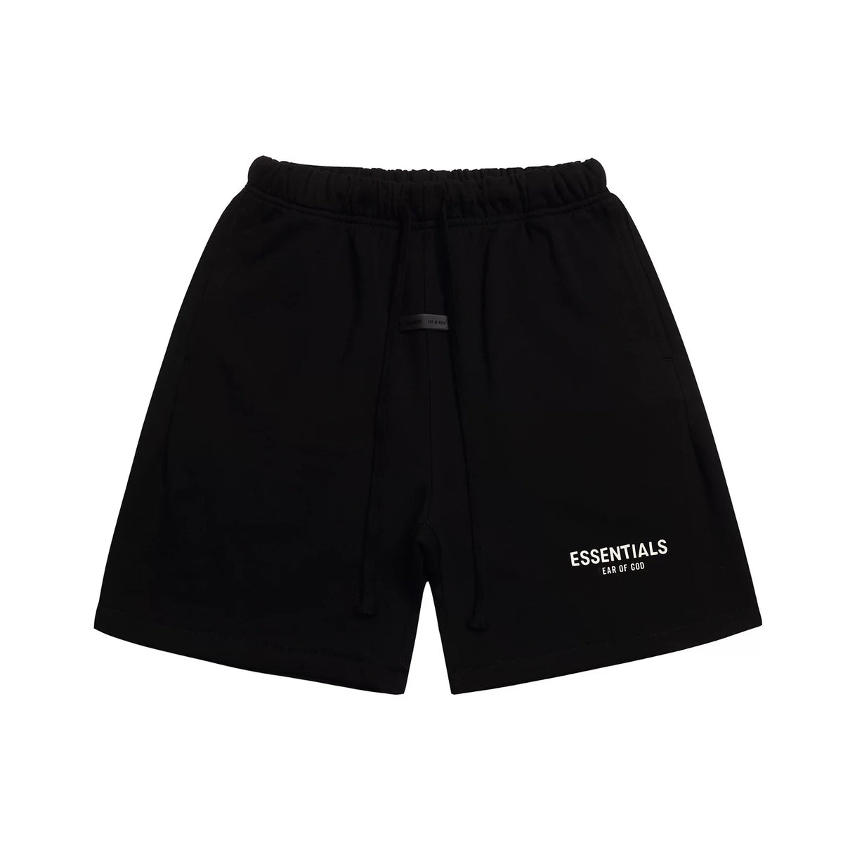Fear Of God Essentials Black Mini Logo Fleece Sweat Shorts