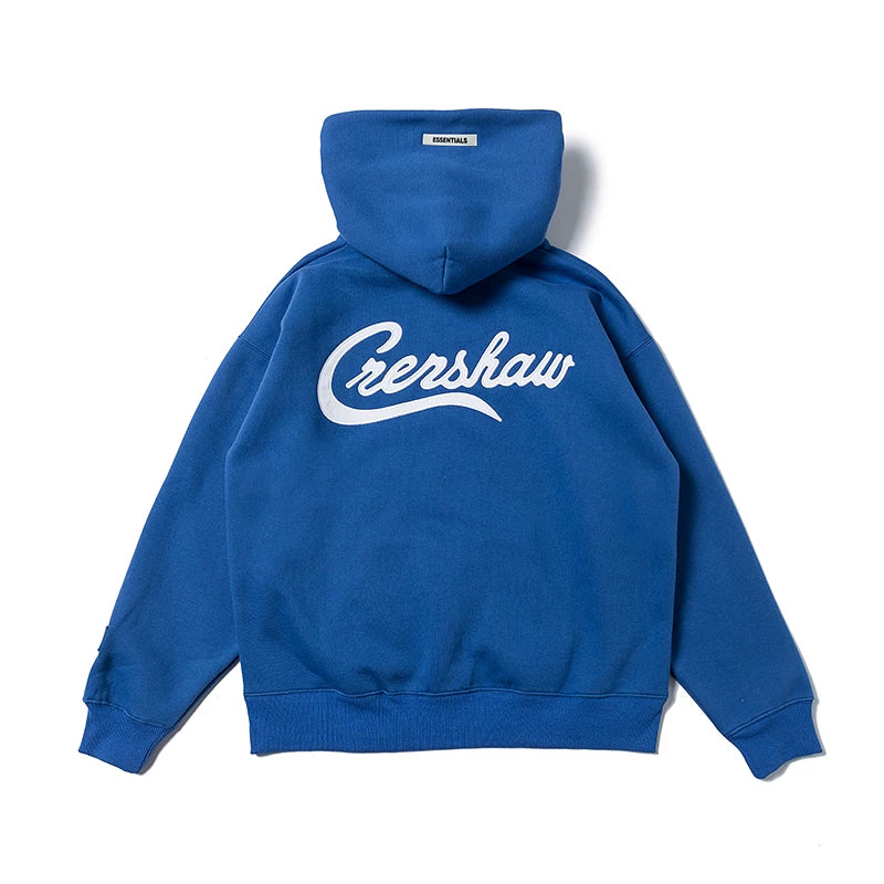 Fear Of God Cobalt Blue Crenshaw Embroidered Oversized Pullover Hoodie