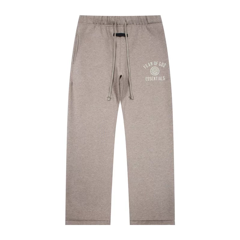 FOG Heather Taupe Logo Straight‑Leg Heavy Fleece Sweatpants