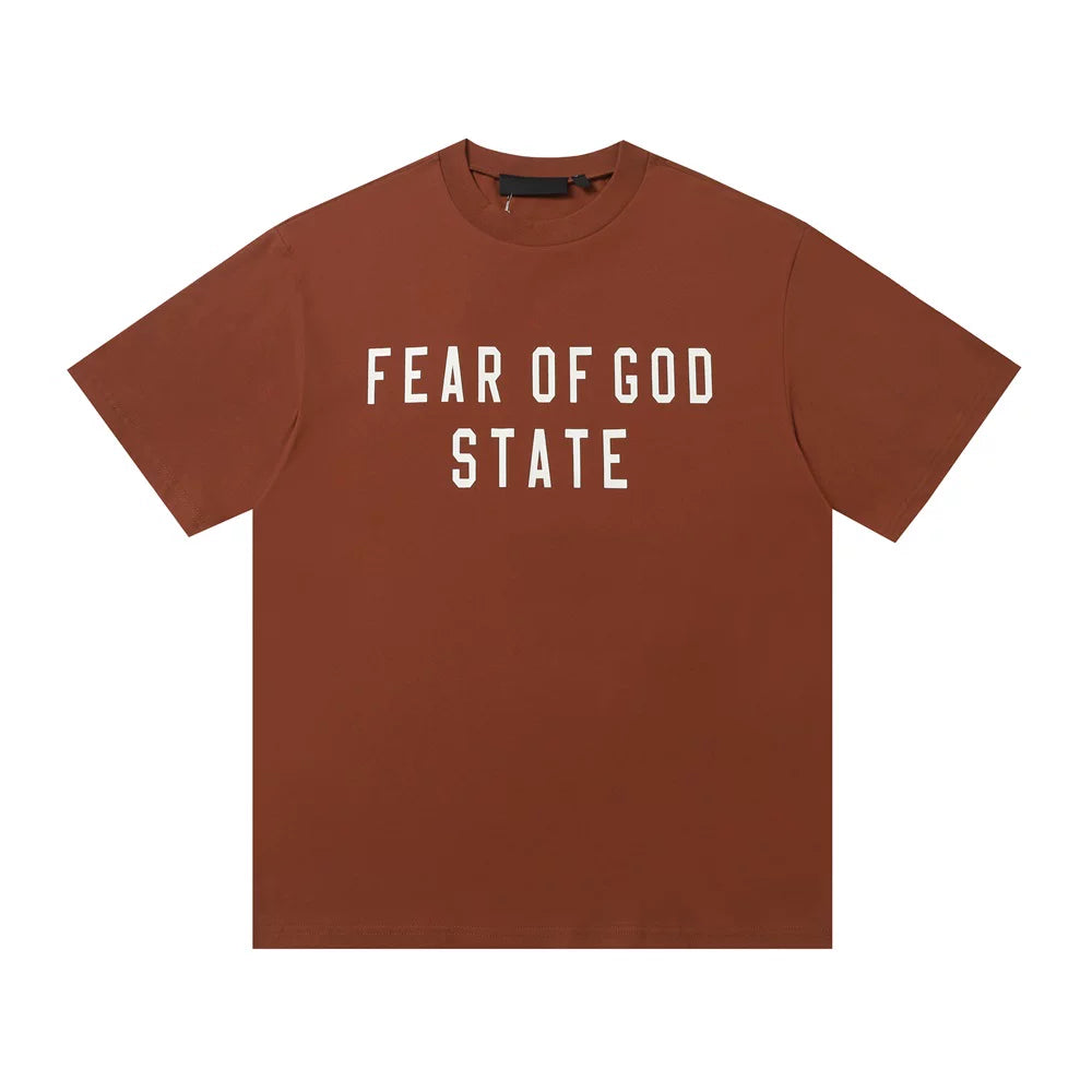 Fear Of God State Rust Brown Heavyweight Cotton T‑Shirt